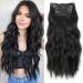 VD116BK Clip-In Hair Extensions Black Clip-In Hair Extensions Like Real Hair Cheap Hair Pieces 4 Kit 11 Clips for Women Complete Hair Extension Long Curls Synthetic Hair Extension Braid 50 cm 1B 200 g