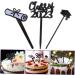KOMBIUDA 30pcs 2023 graduation cake insert grad cake toppers graduation cupcake toppers graduation cake picks 2023 graduation party supplies cat cupcake toppers plastic paper cup graduate 7.6X4CM Black - Buy Online on GoSupps.com