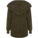 oelaio Winter Fleece Jacket for Women Zip Up Coats Oversized Sweatshirt Open Front Hooded Draped Pockets Cardigan Fashion Army Green Small - Buy Online on GoSupps.com