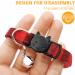 MJIYA Red Grid Dog and Cat Collar with Bell | Adjustable Plastic Buckle | Medium Size - Buy Online on GoSupps.com