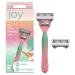 Joy Color-Changing Razor for Women Shave Kit with 1 Handle + 2 Razor Blade Refills