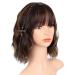 ENTRANCED STYLES Dark Brown Wig with Blonde Highlights - Natural Short Wavy Bob with Bangs, Heat Resistant Synthetic for Daily & Party Use, 12â€‌ - Buy Online on GoSupps.com