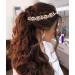 Unicra Bridal Wedding Headband Rose Gold Hair Vine Pearl Bridal Hair Accessories Headpiece for Women and Bridesmaid