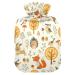 Zoo Hot Water Bottle with Cute Fox Rabbit Flower Owl Soft Warm Winter Bed Hand Neck Shoulders 2L