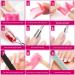 FANDAMEI Nail Polish Gel Remover Kit with Nail Clips, Remover Bottle, Cotton Pads, Brush, Pusher, Peeler, and Buffer Block - Pink - Buy Online on GoSupps.com