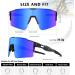Ukoly Cycling Sunglasses: 3 Interchangeable Lenses, Sports Sunglasses for Men and Women - Baseball, Running Glasses (Black/Blue) - Buy Online on GoSupps.com