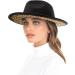 UTOWO Two-Tone Felt Fedora Panama Hat for Women Men - Wide Brim Black & Leopard Patchwork Jazz Cap - 7 1/4 Size - Buy Online on GoSupps.com