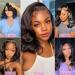 Pazat Short Body Wave Lace Front Wig - 12 Inch Human Hair Glueless Wig with Pre Plucked Baby Hair - 180% Density Loose Body Wave HD Lace Frontal Wig for Women - Natural Black - Buy Online on GoSupps.com