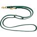 Dogeline Adjustable Double Linen Leash for Small & Large Dogs - 2.40m x 15mm Fir Green - High-Quality Leather & Brass Fittings - Buy Online on GoSupps.com