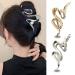 2Pcs Metal Hair Claw Clips Sliver Gold Ribbon Pearl Designs Hair Clips Geometric Hair Clamp Grab For Thick or Thin Hair Trendy Hair Grip Hairpins Party Hair Accessories For Women Headwear (Sliver Gold) Gold + Silver