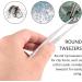 Fattoz 5.5" Long Silver Tone Stainless Steel Round Tip Tweezers - Buy Online on GoSupps.com