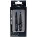 Soft Touch Stainless Steel Tweezers Set - 2 Count Black Slant and Point by Danielle Enterprises - Buy Online on GoSupps.com