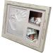 Farmhouse Baby Handprint & Footprint Picture Frame Kit with Clay Keepsake - Rustic Distressed Wood Frame for Newborns - Perfect New Mom Gift - Buy Online on GoSupps.com