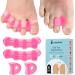 (4 pieces two types) toe spreader silicone for overlapping toes toe spacer toe separator to correct bale toes and restore the original shape of the toes pink (single loop*2 pieces full foot*2 pieces)