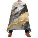 Waterproof Barber Cape -White and Black Marble Cheetah Haircut Bib for Men Unisex Hair Cutting Cape(8rp1a)