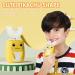 ELOTAME Kids U-Shaped Electric Toothbrush with 4 Cartoon Heads | Sonic Toothbrush for Age 8-15 | Toddler Toothbrush with Travel Case - Yellow Smiley Face - Buy Online on GoSupps.com