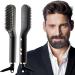 Interchanged 2 in 1 beard gladed for men and mini hair smoothers 5-step temperature (120-200 ) 30 quickly heated ionic Hair Beard Straightener Brush for the styling of beard and hair black
