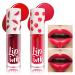 Prreal 2pcs Lip Tint Stain Mini Lip Stain Moisturizing Liquid Lipstick Multifunctional High Pigment Lipstick for Lip Cheeks and Eyes Long Lasting Waterproof Lip Makeup Gift (#01+#02) 01 Strawberry + 02 Watermelon