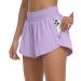 YEZII Athletic Shorts for Women with Pockets High Waist Running Workout Shorts Gym Yoga White Summer Shorts Purple Small