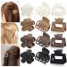 DEEKA 12 PCS Small Hair Clips Set - Double Row Teeth Hair Claw Clips for Thin Short Hair - Flower Matte Rectangle Clips - Women and Girls Accessories - 1.5 Inch (Pack of 12) - Black Brown White - Buy Online on GoSupps.com