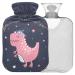 Naanle pink dinosaurs heat bottle with cover transparent hot water bottle 2l large hot hot water bottle for bed hand feet warmer pain relief heat and cold therapy