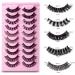 Strip Lashes False Lashes 10 Pairs 5 Styles Natural Look Clear Band Light Weight Wispy Faux Mink Russian Strip Lashes D Curl 3D Crisscross Multi-Layers False Fake Eyelashes - Buy Online on GoSupps.com