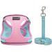 Doramio Dog Harness for Small Dogs - Reflective Breathable Step-In Design with Leash - Anti-Train Safety Harness for Cats & Dogs (L Pink/Blue) - Buy Online on GoSupps.com