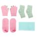 Qukaim Moisturizing Spa Gloves Socks Moisturizing Gel Spa Gloves and Socks Set with Essential Oil Hydration Repair Gloves and Heel Socks Blue Neck Mask