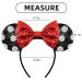 Black Dot Mouse Ears Headband with Bow and Sequins for Girls & Women - Perfect for Parties & Cosplay - Buy Online on GoSupps.com