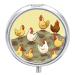 Round Pill Box A Brood of Chickens Print 3 Compartment Medicine Pill Case Print Pill Organizer Decorative Metal Portable Pill Box Pocket Pill Box Style