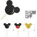 MonMon & Craft Mickey Cupcake Toppers/Girls Boys Children Mouse Birthday Cupcake Toppers/Baby Shower/Kids Birthday Party Decorations/Glitter - 24 Pcs - Buy Online on GoSupps.com