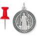 Bulk Pack of 5 - 1 1/4 Inch Silver Oxidized St. Benedict Medal Pendant Set - Catholic Jewelry Made in Italy - Buy Online on GoSupps.com
