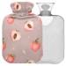 Naanle art cute peach heat bottle with cover transparent hot water bottle 1 l hot water bottle for bed hand feet heat and cold therapy