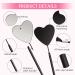 Buqikma Large Heart-Shaped Lash Mirror for Eyelash Extensions - Stainless Steel Hand Mirror with 45 Angle Design - Black - Buy Online on GoSupps.com