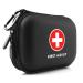 Alysontech Mini First Aid Kit, 100 Pieces Small Water-Resistant Hard Shell Case - Perfect for Travel, Outdoor, Home, Office, Camping, Hiking, Car (Black)