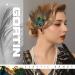 Gortin 1920s Flapper Hair Clip - Great Gatsby Peacock Feather Headpiece for Roaring 20s Prom Party - Crystal Rhinestone Wedding Hair Pin for Women - Buy Online on GoSupps.com