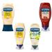 Hellmanns Mayonnaise and Squeezy Pick N Mix - Choose From 4 Flavours | Real Squeezy-Mayonnaise Tomato Ketchup Vegan-Mayo Squeezy - Pack of 3