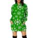 Hanxiulin Women Christmas Rock Bag Mini Pullover Hoodover Mini Pullo Pulli Dress Oversics Long sleeve hooded hoodies for Christmas dresses E-green L