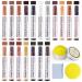 Furniture Markers Touch Up 18 Colors Wood Markers Furniture Repair Kit with Wood Polish Wax Upgrade Wood Floor Repair Kit Wood Pens for Scratches Table Cabinet Bedpost 18 Color Wood Markers