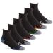 Prince Men's Extended Size Athletic Quarter Socks (6 Pair Pack) Black