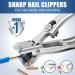 Senior-Friendly Wide Open Toenail Clippers for Thick Nails - Heavy Duty Clippers with Nail File and Catcher - Silver Finish - Buy Online on GoSupps.com