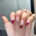 Press On Nails 10pcs Wearable Manicure Piece Handmade Fake Nails Reusable Artificial False Nails Set for Women and Girls (L F) (B L) B Large - Buy Online on GoSupps.com
