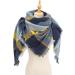 Elegant Blue Ladies Cotton Triangle Scarf | Luxurious Retro Floral Design for Autumn - Buy Online on GoSupps.com