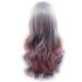 Xiweiya 24" Multi-Color Lace Front Wig - Ombre Grey to Purple Rainbow Heat Resistant Perfect for Parties & Drag Queens - Buy Online on GoSupps.com