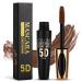 LOPHE 5D Silk Fiber Eyelash Mascara Volume Mascara with Soft Mascara Brush Long Lasting Waterproof SmudgeFree Mascara with False Eyelash Effect Brown