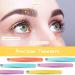 16 Pc Stainless Steel Slanted Tweezers Set for Eyebrows & Ingrown Hair - Orange, Purple, Blue, Yellow - Buy Online on GoSupps.com