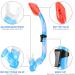 Kids Snorkel Set - Dry Top Snorkeling Gear for Youth Ages 5-15 | Tempered Glass Mask and Snorkel Set with 180 Panoramic View - Blue - Buy Online on GoSupps.com