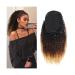 Ponytail Extensions 10-20" Drawstring Ponytail Extensions Kinky Curly Ponytail Hairpiece Ombre Human Hair Ponytail Clip In Afro Curly Remy Hair Pony Tail for Women for Women (Size : 18inches)