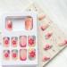 Colorful Flower French Tip Short Square False Nails - Pink Acrylic Full Cover Coffin Nails for Women & Girls | Spring Summer Nail Art Decor - Buy Online on GoSupps.com