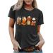 Yihaojia Plus Size Shirts Women Fall T-Shirt Family Halloween Thanksgiving Tops Cute Autumn Thankful Pumpkin Graphic Tees Black#2 4X-Large